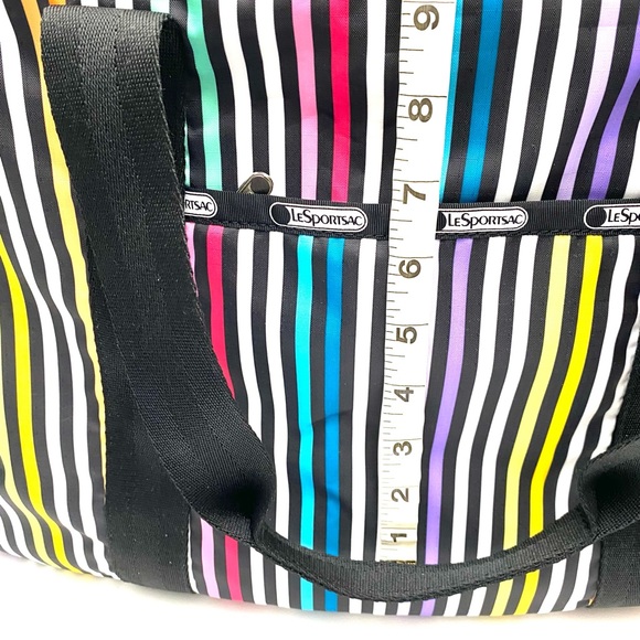 LeSportsac black white stripe multicolor tote - Picture 14 of 14